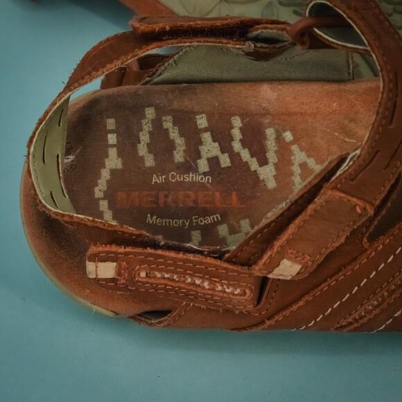 Merrell Size 10 Redwood Terran Convertible II Leather Outdoor Toe Ring Sandals - Picture 5 of 6